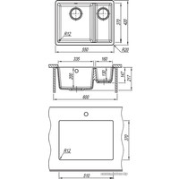 Кухонная мойка Florentina Вега 335/160 (антрацит)