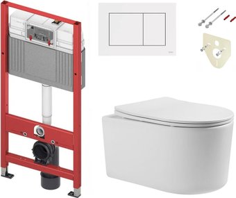 Унитаз подвесной Grado GD-W204T + TECE Kit 9400413 (с кнопкой смыва)