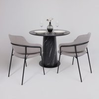 Кухонный стол Lepremo AV 2317 МДФ+керамика 900 (черный матовый Shakespeare/черный+HPL асти)