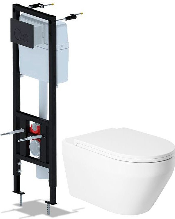 Унитаз подвесной Saniteco KW-9009W + Ани Пласт WCP4133
