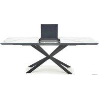 Кухонный стол Halmar Diesel 160-200/90 (белый мрамор/темно-серый/черный)