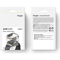 Чехол Ringke Slim 2шт для Apple Watch Ultra 1 / 2 (49 mm) Clear & Titanium Grey