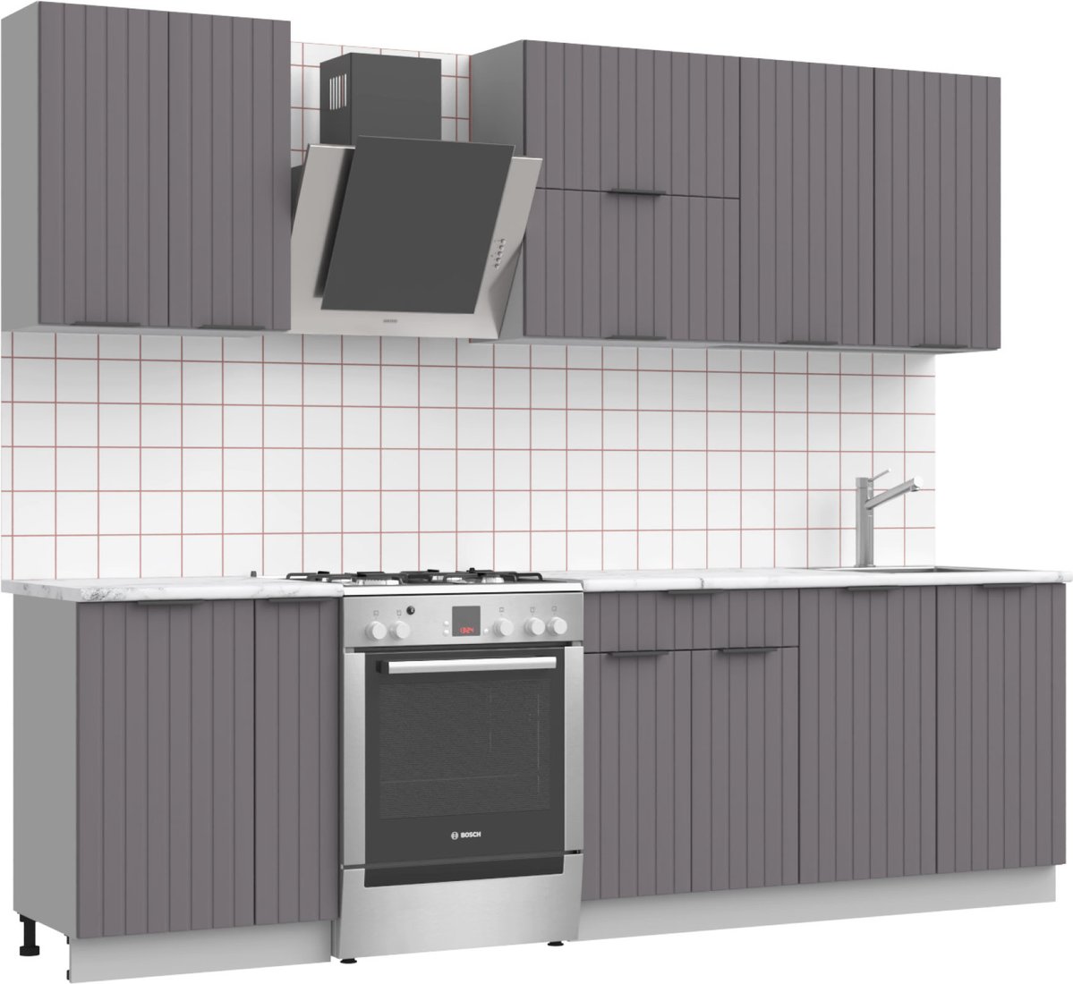 

Готовая кухня Arvento АНТА-плюс 2м (графит)