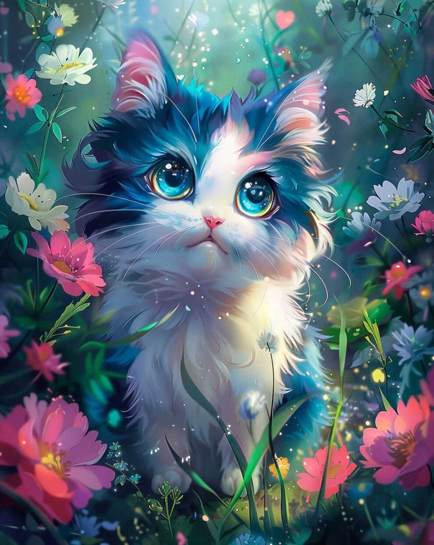 

Алмазная мозаика Феникс+ Котенок на лужайке 68590