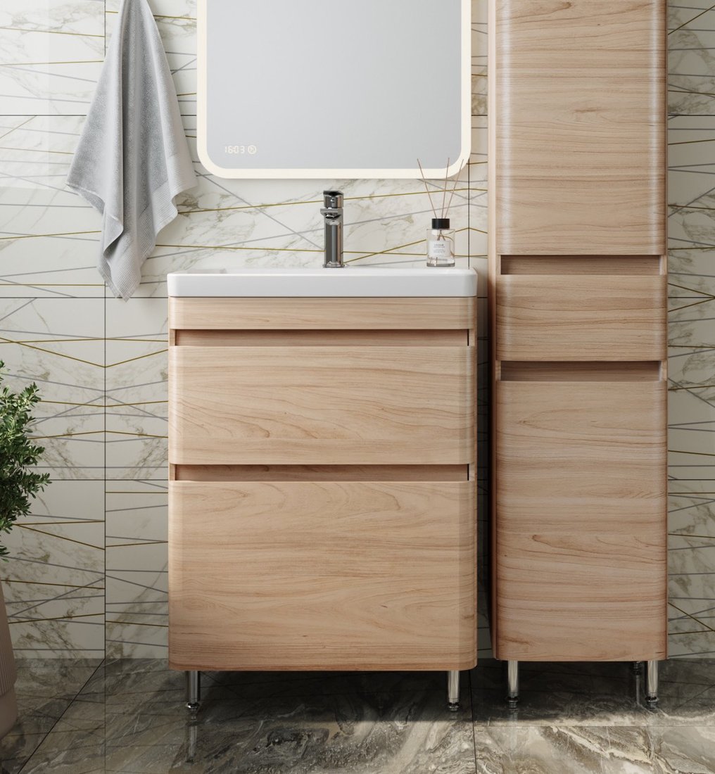 

Symbolite Тумба под умывальник Атлантика 60 Люкс Plus (ясень перламутр)