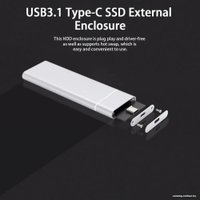 Бокс для накопителей M.2 USBTOP M.2 NGFF - USB-C/USB-A (5 Гбит/с, серебристый)