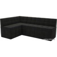 Угловой диван Мебель-АРС Атлантис левый 212x84x135 (велюр черный НВ-178 17)