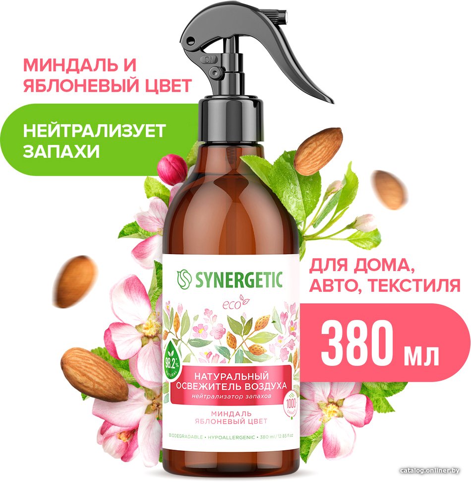Освежитель воздуха Synergetic Миндаль и яблоневый цвет 380 мл