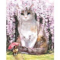 Алмазная мозаика  Феникс+ Кот в сакуре 68653