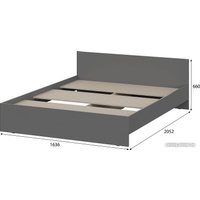 Кровать NN мебель Денвер 160x200 00-00111583 (графит серый)