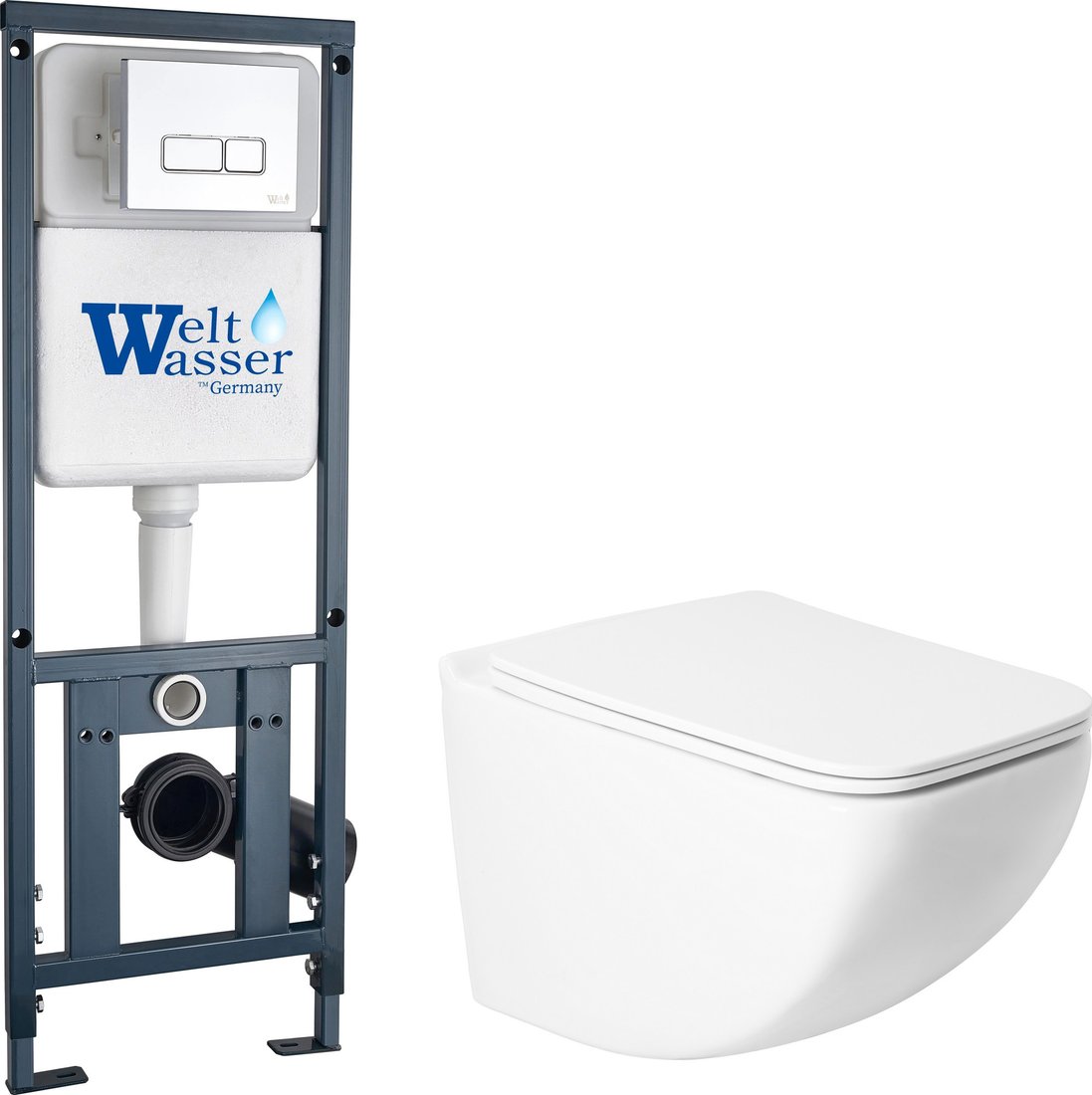 

Унитаз подвесной Saniteco KW-99048 + Marberg 410 SE CR + Marberg 410