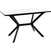 Кухонный стол ВВР Миллер (Мрамор марквина белый/черный №7, пластик бабочка 120-160/80)