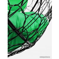 Подвесной диван M-Group Лежебока 11180404 (с черным ротангом/зеленая подушка)