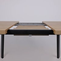 Кухонный стол Listvig Hagen 140 раздвижной, 140-180x85 (дуб вотан/черный)