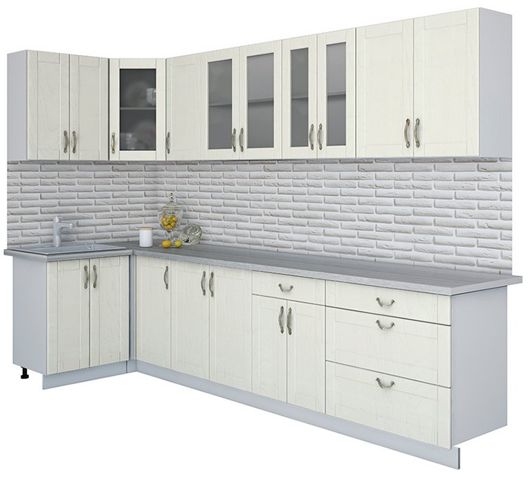 

Готовая кухня Интерлиния Мила Крафт 1.2x3.2 (дуб снежный)