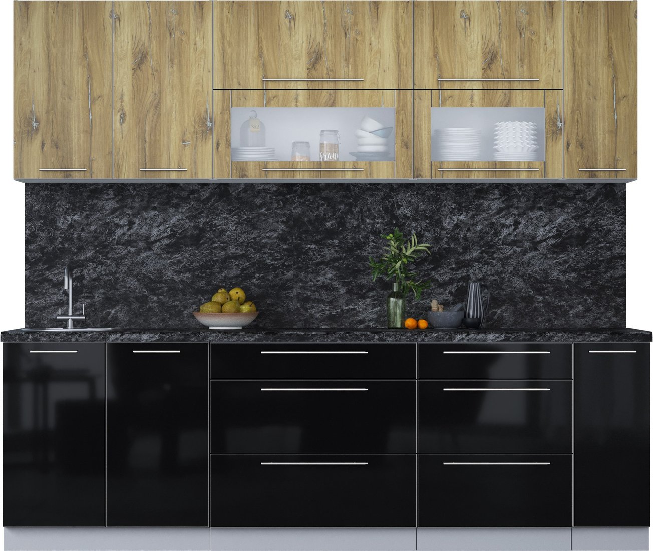 

Кухонный модуль Интерлиния Мила Пластик 2.5 В (дуб эпоксид/черный/кастилло темный)