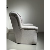 Интерьерное кресло Асмана Анна-1 (цветок крупн коричневый/рогожка)