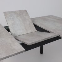 Кухонный стол Мамадома Tirk radial-110 раздвижной 110-142х70 (серый сланец/черный)