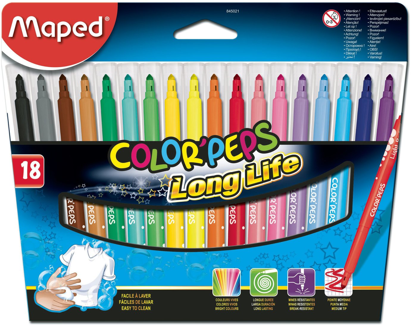 

Фломастеры Maped Color Peps Long Life (18 шт)