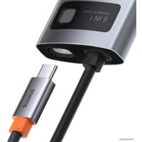 Док-станция Baseus Metal Gleam Series 6-in-1 Multifunctional USB Type C CAHUB-CW0G