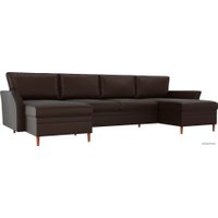 П-образный диван Лига диванов София 100071 (экокожа, коричневый)