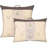 Спальная подушка Столица Текстиля Стеганая Верблюжья шерсть Премиум на молнии (50х70 см)