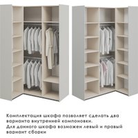 Шкаф распашной Elva Эссен NEM04HC-3D-1480/1120/2310 (30) (лунный камень/персидский жемчуг)