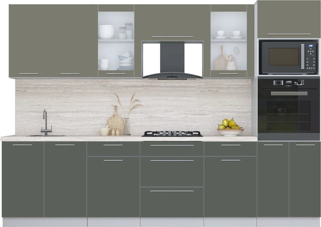 

Кухонный модуль Интерлиния Мила Пластик 3.0 (кварцевый/шторм/травертин серый)