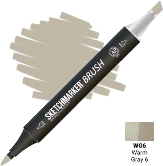 

Маркер художественный Sketchmarker Brush Двусторонний WG6 SMB-WG6 (теплый серый №6)