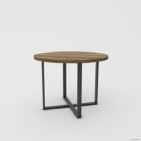 Кухонный стол Hype Mebel Раунд раздвижной 100x100 (черный/дуб галифакс олово)