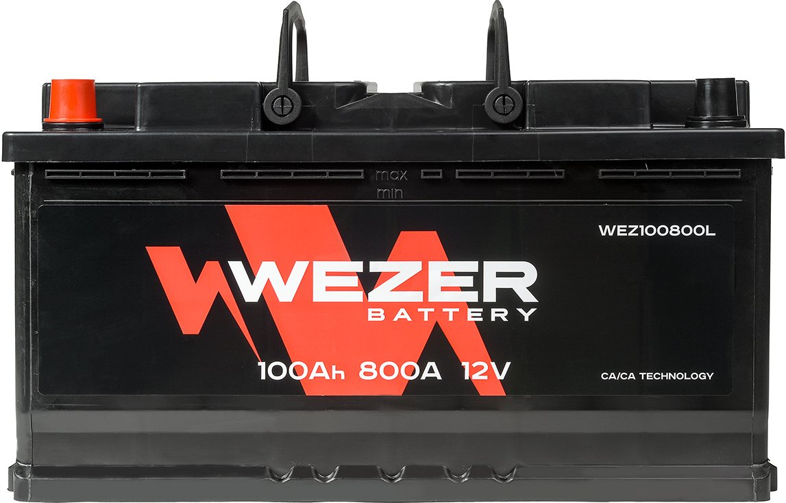 

Автомобильный аккумулятор Wezer WEZ100800L (100 А·ч)