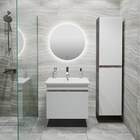  Runo Тумба с умывальником Модена 65 + Оскар 65 (подвесная, железный камень)