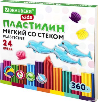 Пластилин восковой BRAUBERG Kids 106498 (24 цв)
