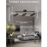 Припотолочная люстра Aitin Pro НПБ 02-3x60-102 52163/3A (черный/хром)