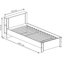 Кровать Mobi Джастин 11.54 90x190 (белый PE шагрень/дуб белый Exclusive/белая шагрень)