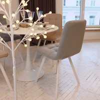 Стул Listvig Фин (светло-серый camaro 09/белый ткань)