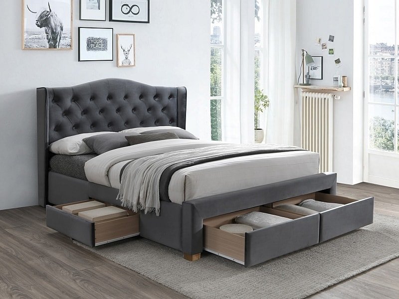 

Кровать Signal Aspen Velvet II 160x200 (серый)