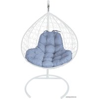Подвесное кресло M-Group XL 11120109 (белый ротанг/серая подушка)