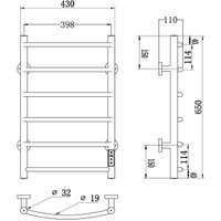 Полотенцесушитель Roxen Santi BK-109AW-6T 11030-4365B (черный)