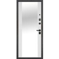 Металлическая дверь Guard Зеркало 86x205 правая (серебристый/белый матовый)