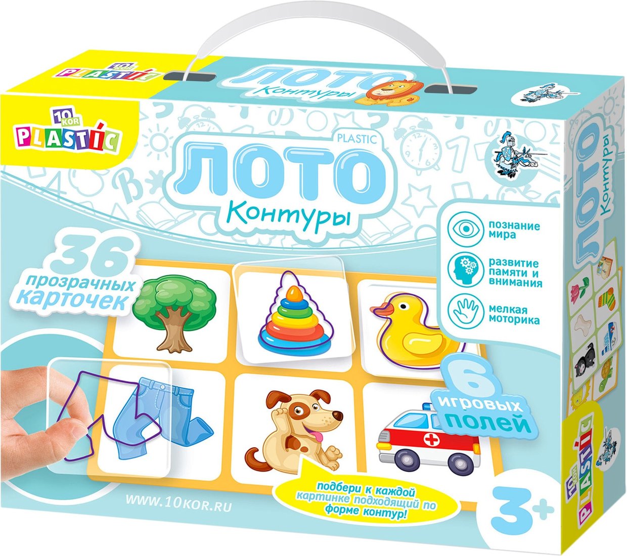 

Развивающая игра Десятое королевство 10KOR Plastic Лото Контуры 04006