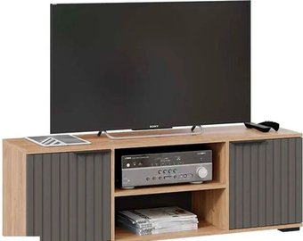 Тумба Трия Хилтон 2 (дуб крафт золотой/графит матовый)