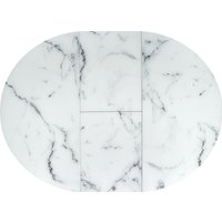 Кухонный стол Halmar Vertigo 130-180/130/76 (белый мрамор/черный)