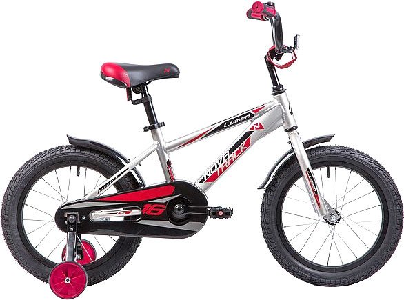 

Детский велосипед Novatrack Lumen 16 (серебристый/красный, 2019)