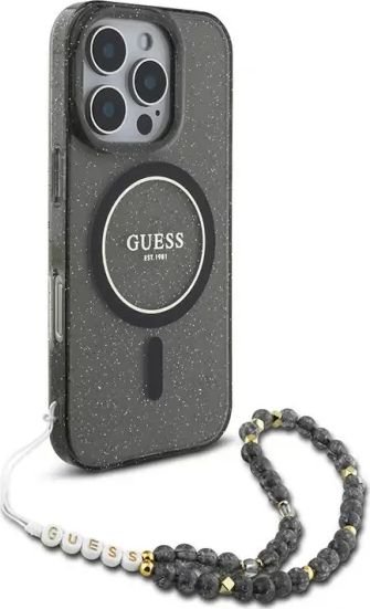 

Чехол для телефона Guess PC/TPU Glitter (MagSafe) для iPhone 16 Pro Max GUHMP16XHGCRELSK