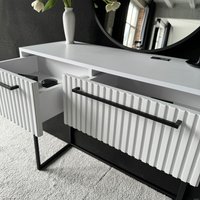 Консольный стол Shtabe Gross 6111 (RAL 9003/белый/черный/ручка черная)