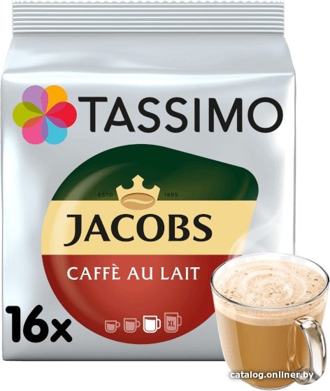 Кофе Tassimo Jacobs Cafe au Lait 16 шт