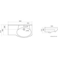 Умывальник Santek Коралл-83 83x51.5 [1.WH11.0.225]