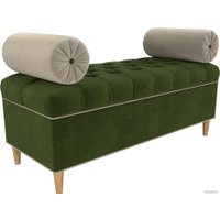 Банкетка Лига диванов Глория 113675 (микровельвет зеленый/бежевый/бежевый)