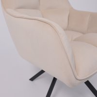 Интерьерное кресло AksHome Virginia (кремовый велюр HCJ-3/черный)
